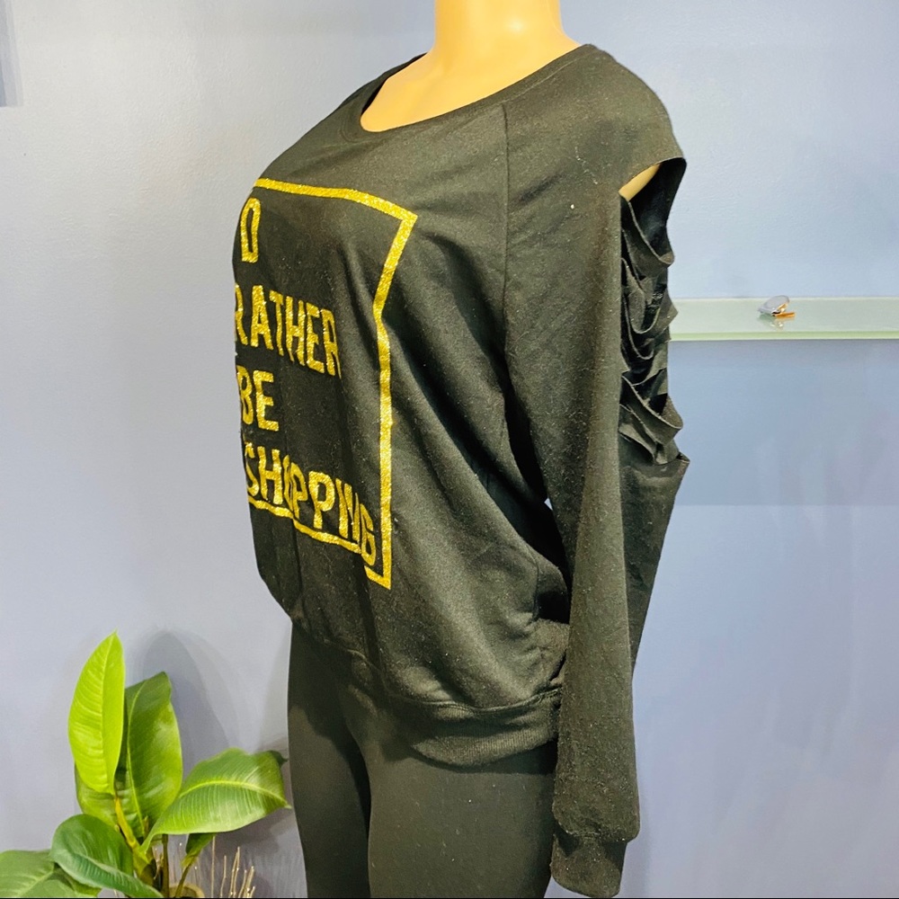 Material Girl I'd Rather Be Shopping Sweatshirt - Picture 5 of 7